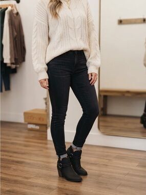 Sugar Black Braided-Ring Ankle Booties